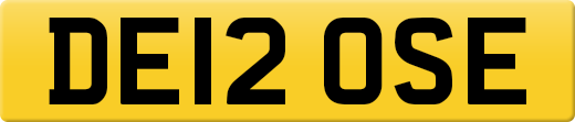 DE12 OSE private number plate